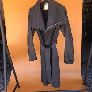 Canvas & Leather Trench Coat